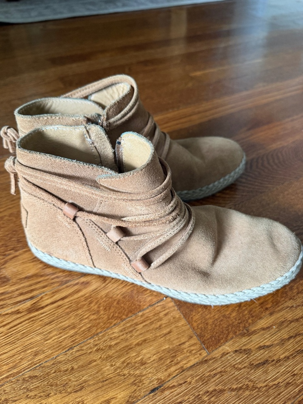 UGG suede ankle boots in camel color